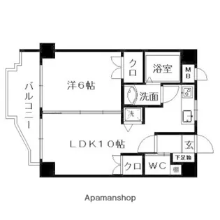 福岡県福岡市中央区桜坂3丁目【マンション】の間取り