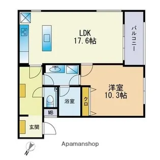 ベイシック桜坂【2階】の間取り