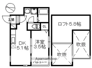 STUDIO BOIS【2階】の間取り