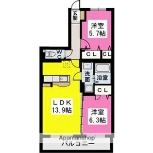 プリマヴェーラ伊都【3階】の間取り