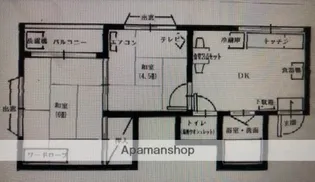 西新パークハイツ【4階】の間取り