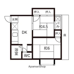 コーポ美輪【1階】の間取り