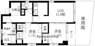 ヴィーブル天神南【1階】の間取り