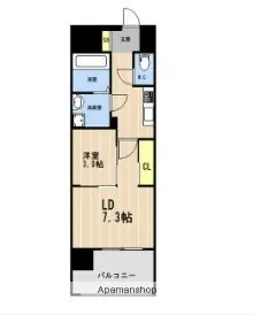 デルソーレ天神【11階】の間取り