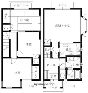 福岡県福岡市南区清水3丁目【タウンハウス】の間取り