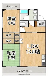パインピュア周船寺【1階】の間取り
