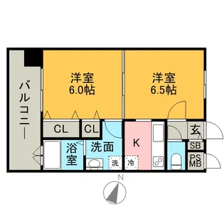 エンクレスト薬院Ⅱ【11階】の間取り