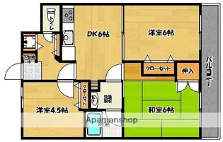 ロワールマンション西大濠【3階】の間取り