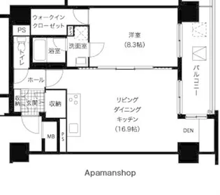 レジディア西新【6階】の間取り