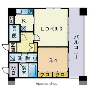 メルヴェイユ大名【4階】の間取り
