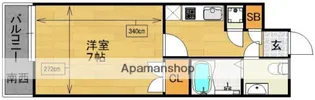ダイナコートブロッサム天神南【4階】の間取り