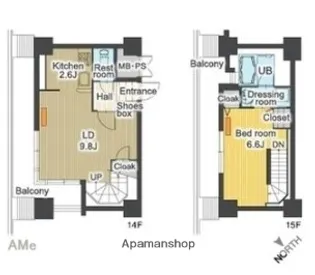ラクレイス平尾ステーション【14階】の間取り