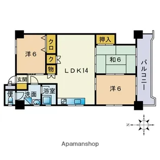 鳥飼リバーハイツ【5階】の間取り