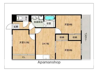 プレジデント白水【2階】の間取り