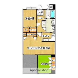 クリスタージュ弐番館【1階】の間取り