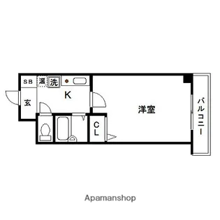エスリード天神【6階】の間取り