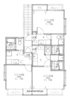 ポラリス壱番館【2階】の間取り