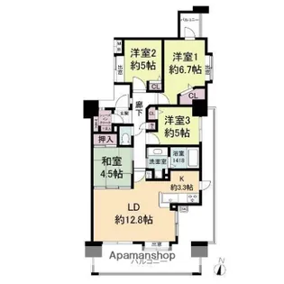 KDXレジデンス西公園【6階】の間取り