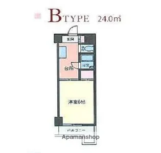 ホワイトマンション西新【3階】の間取り