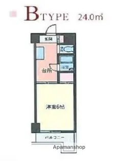 ホワイトマンション西新【2階】の間取り