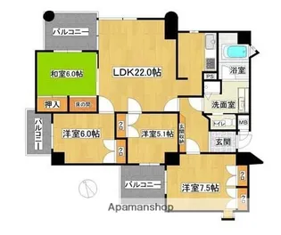 ベルメゾン昭代【5階】の間取り