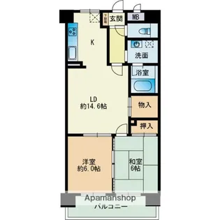 ホワイティ西新Ⅱ【9階】の間取り
