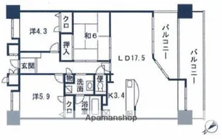 アーバンパレス高宮通り【10階】の間取り