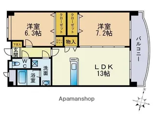 シャルドーネ石丸【3階】の間取り