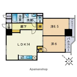 エクセレンス祇園【4階】の間取り