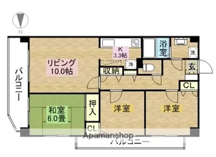 アクシオン城南(AXION 城南)【3階】の間取り