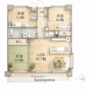 ロイヤルマンショングランデ城南【4階】の間取り