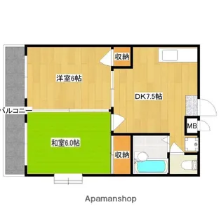 大産重留コーポ【2階】の間取り
