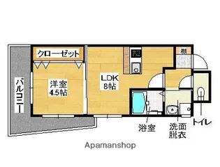 ディアコートパルフェ【6階】の間取り