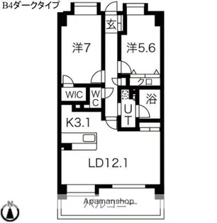 アプリークス百道浜【2階】の間取り