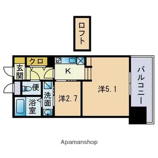 ヴィスティス02天神南【2階】の間取り
