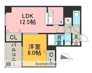 S−FORT警固タワー【13階】の間取り
