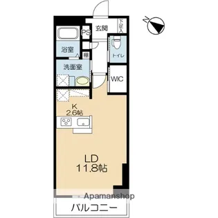 ラクレイス西新レジデンシャルタワー【13階】の間取り