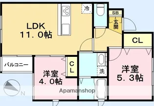 メゾンクレール【3階】の間取り