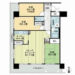 ライオンズプラザ大濠公園【1404号室】の間取り