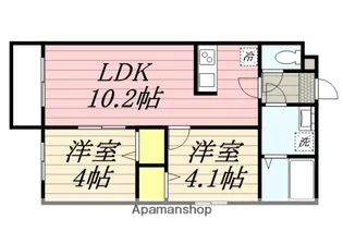 カトレア姪浜Ⅱ【2階】の間取り