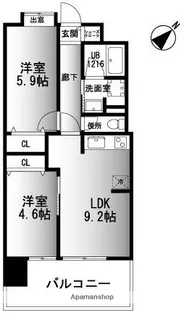 ラ フォンテ博多駅南【5階】の間取り