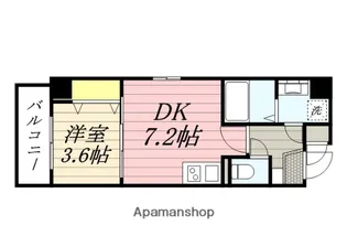 1DKの間取り画像