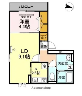 D−ROOM姪浜駅南【2階】の間取り