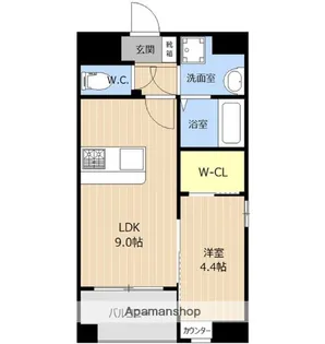 LIBTH西新【3階】の間取り