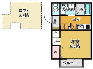 シャレオ姪浜Ⅱ【2階】の間取り