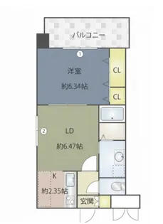 レジディア天神【7階】の間取り