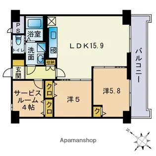 トーカンマンション今泉10【4階】の間取り