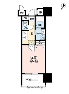 サヴォイテンジンスクワイヤー【9階】の間取り