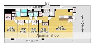 グランドメゾン西新テラス【7階】の間取り