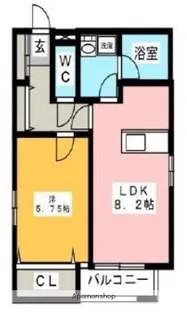 メゾンクレール伊都【1階】の間取り